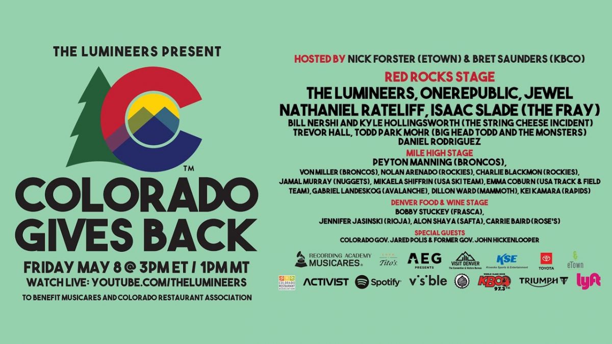 The Lumineers Present: #ColoradoGivesBack To Benefit MusiCares & The Colorado Restaurant Association