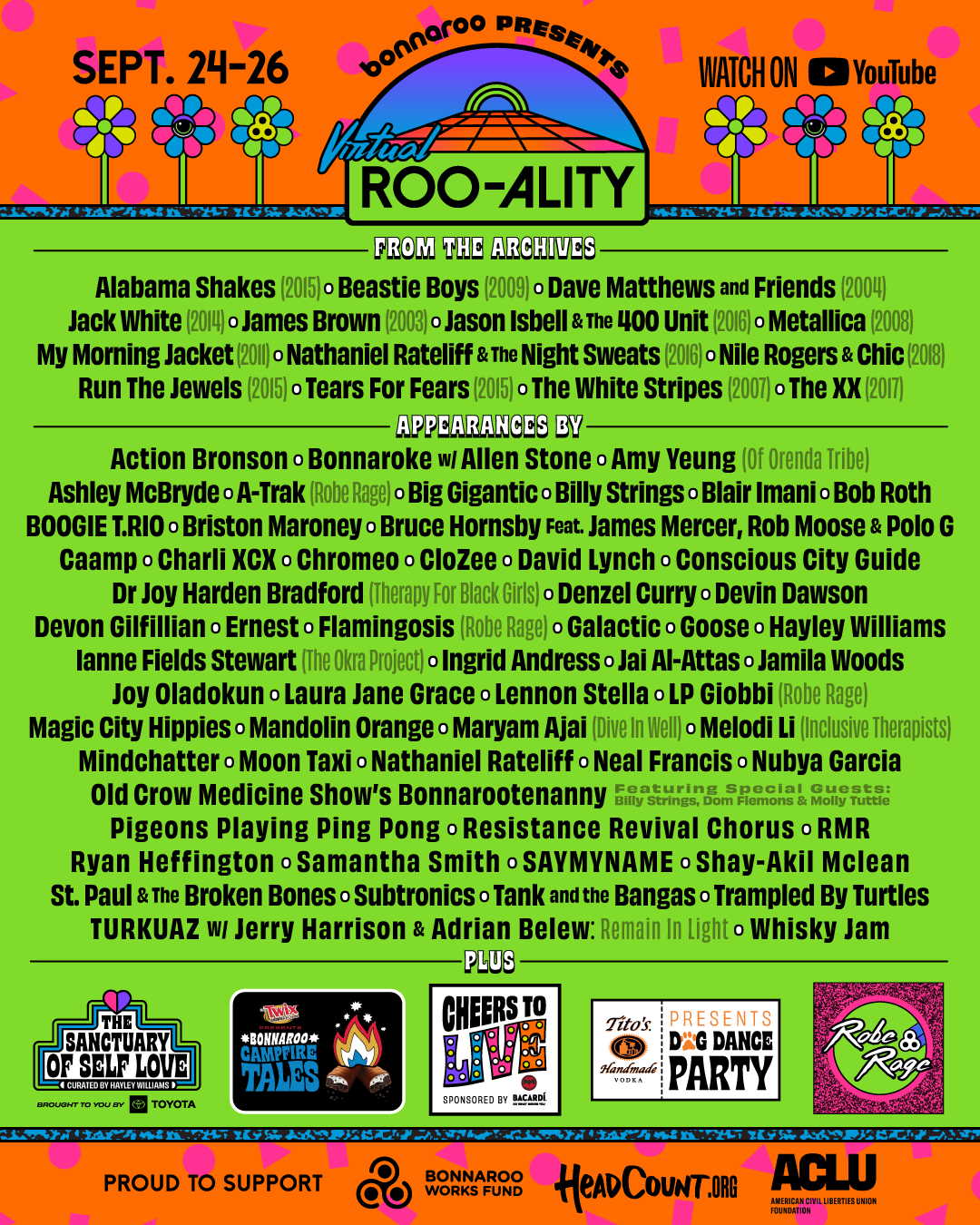 Bonnaroo Virtual ROO-ALITY Livestream Special Lineup