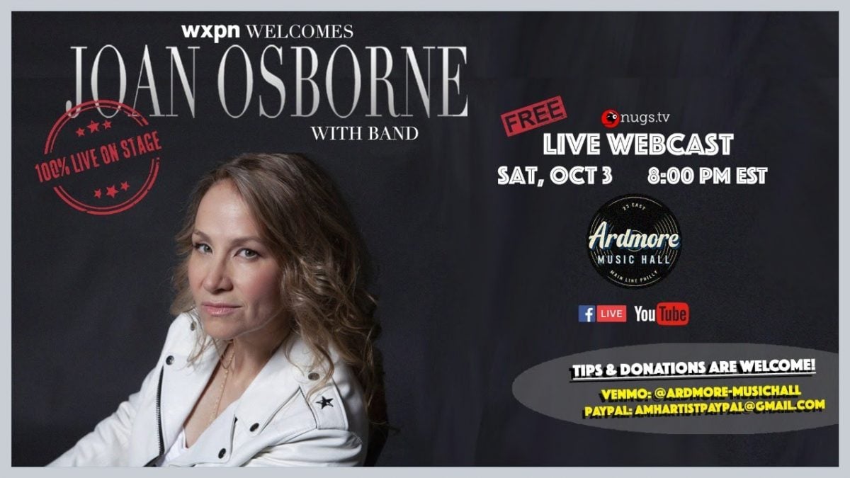 10/3/20 - Joan Osborne LIVE ON STAGE at Ardmore Music Hall