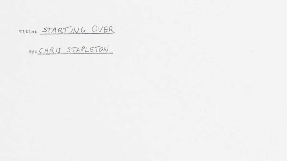 Chris Stapleton Releases 'Starting Over' Album
