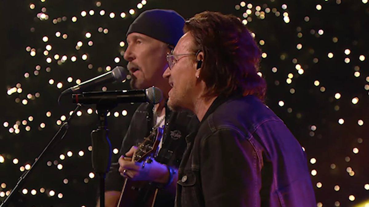 U2’s Bono & The Edge Perform ‘Walk On’ & ‘Christmas (Baby Please Come Home)’ On Irish TV