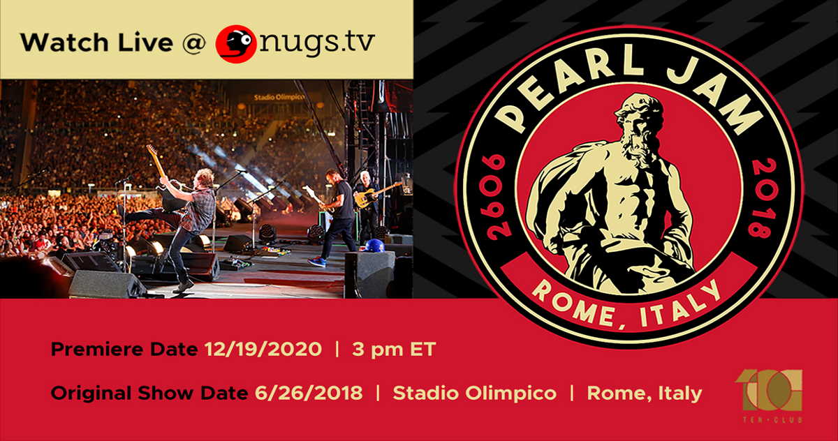 Pearl Jam Rome 2018 Livestream