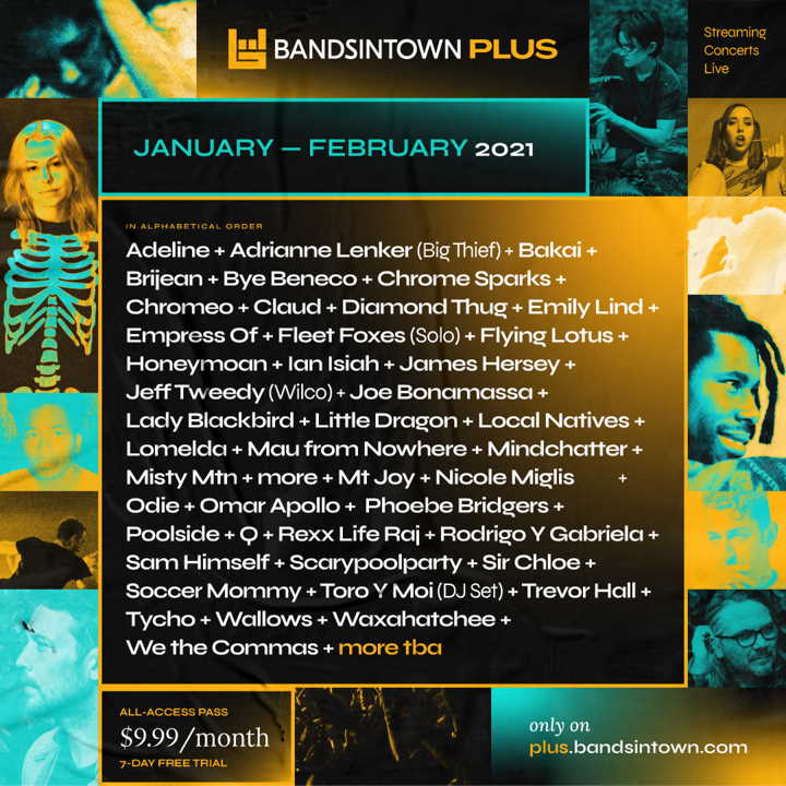 Bandsintown Plus January February Lineup
