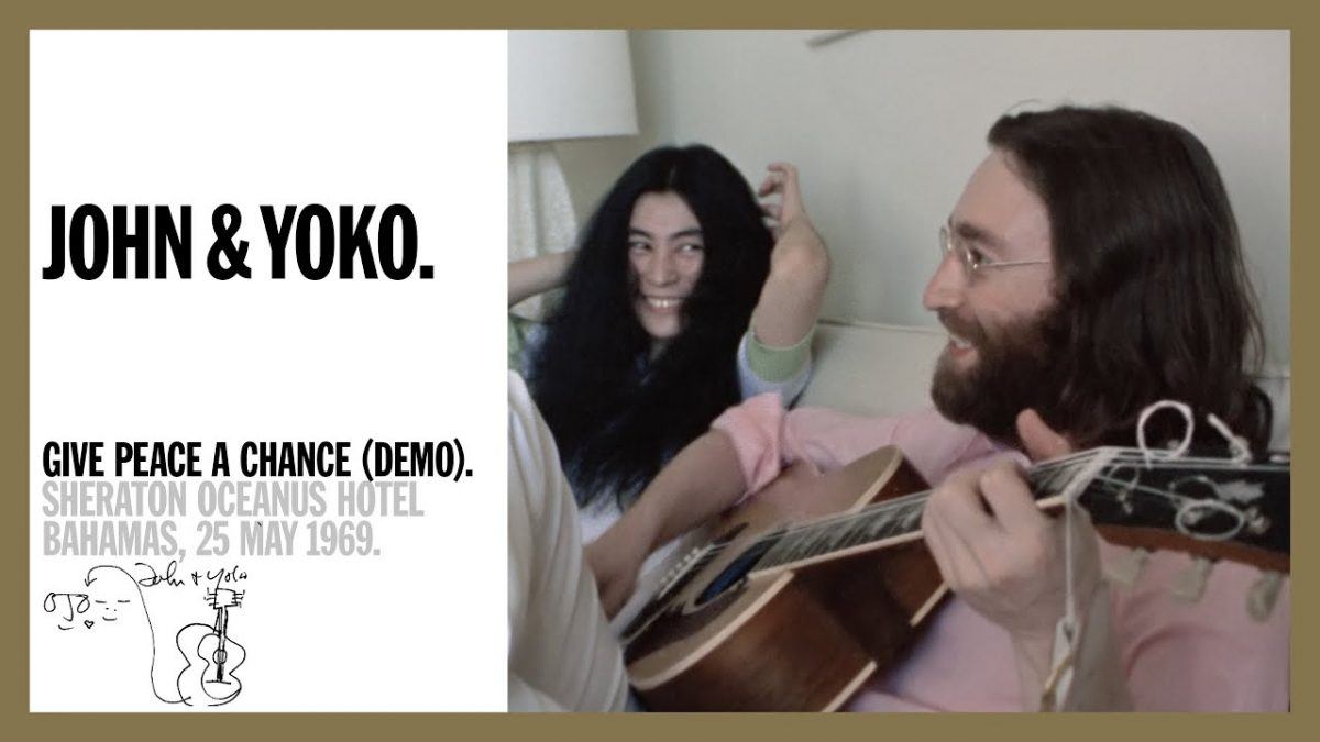 Give Peace A Chance (demo) - John & Yoko, Sheraton Oceanus Hotel, 1969 (5K Music Video)