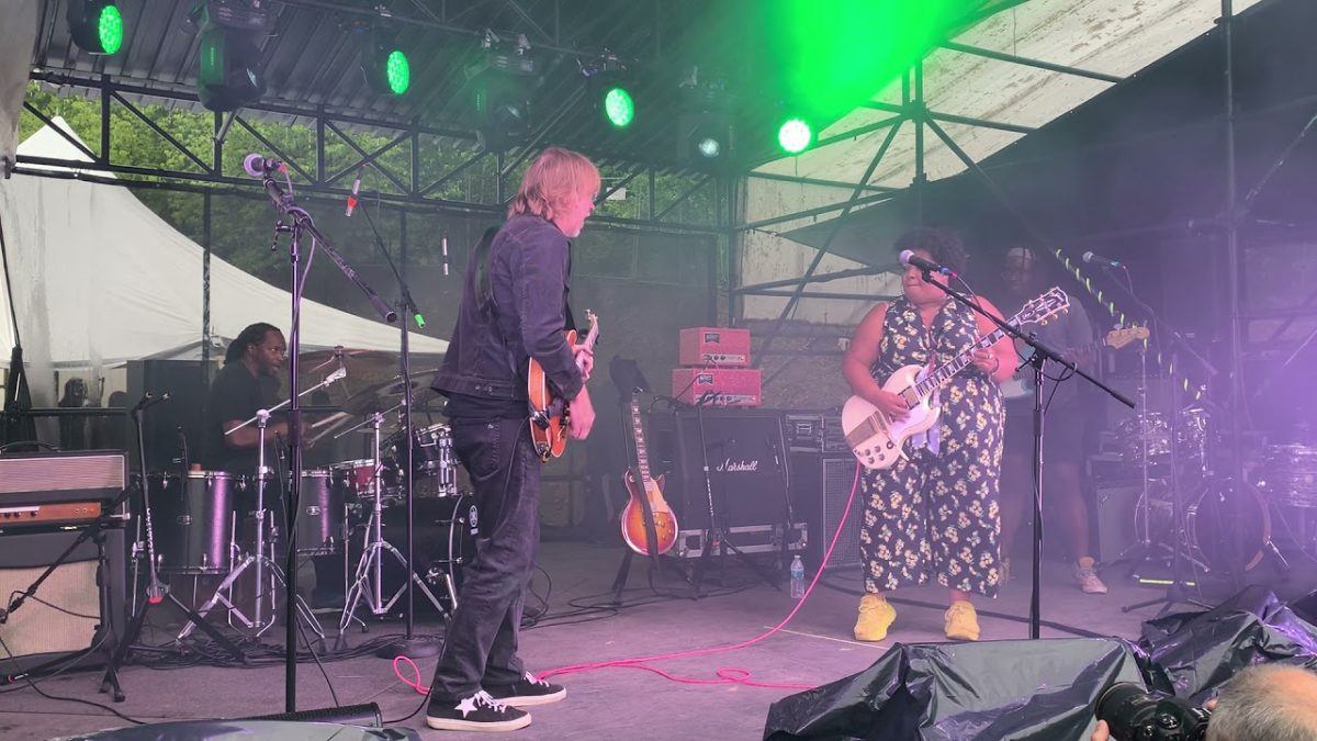 Trey Anastasio joins Celisse Henderson on stage at Peach Music Festival on July 3, 2021.