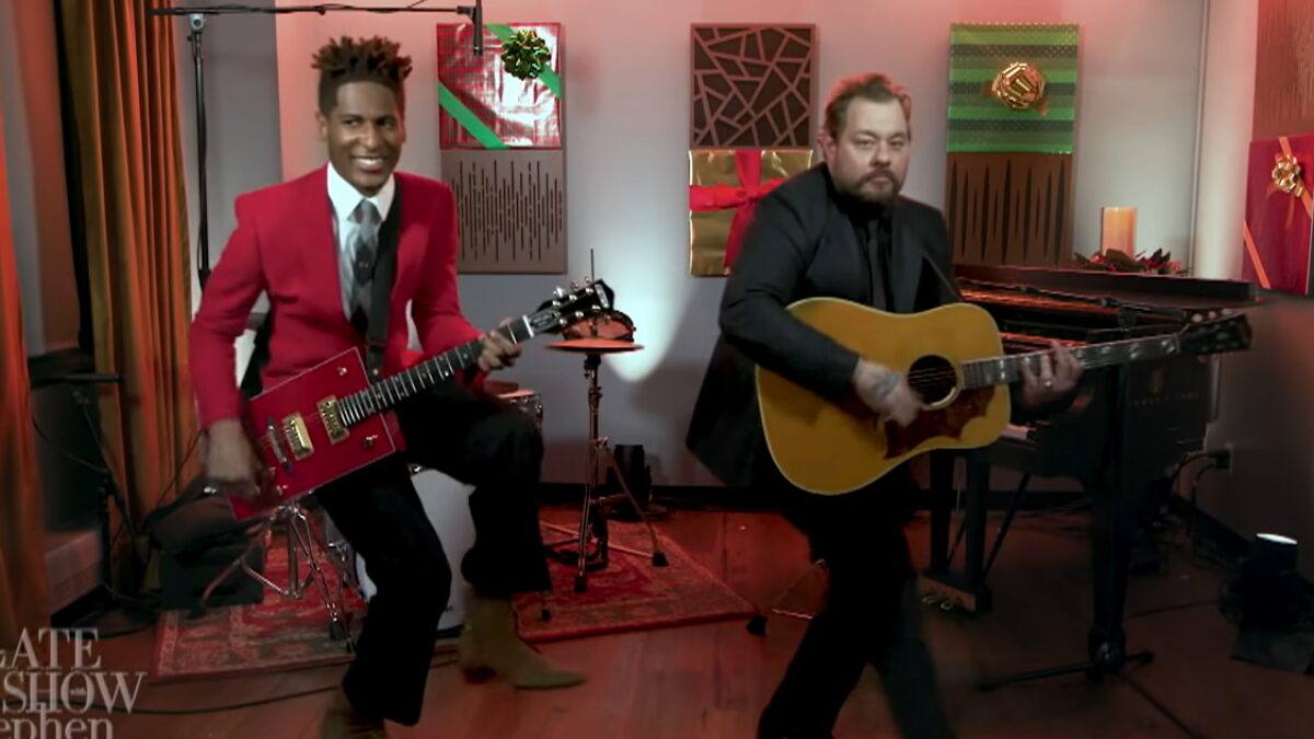 Jon Batiste & Nathaniel Rateliff Perform ‘Run Rudolph Run’ On ‘Colbert’