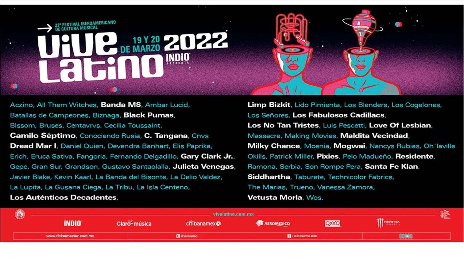 Vive Latino 2022 Lineup Mar 19 20 2022