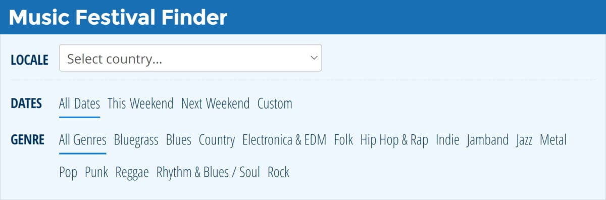 Music Festival Finder