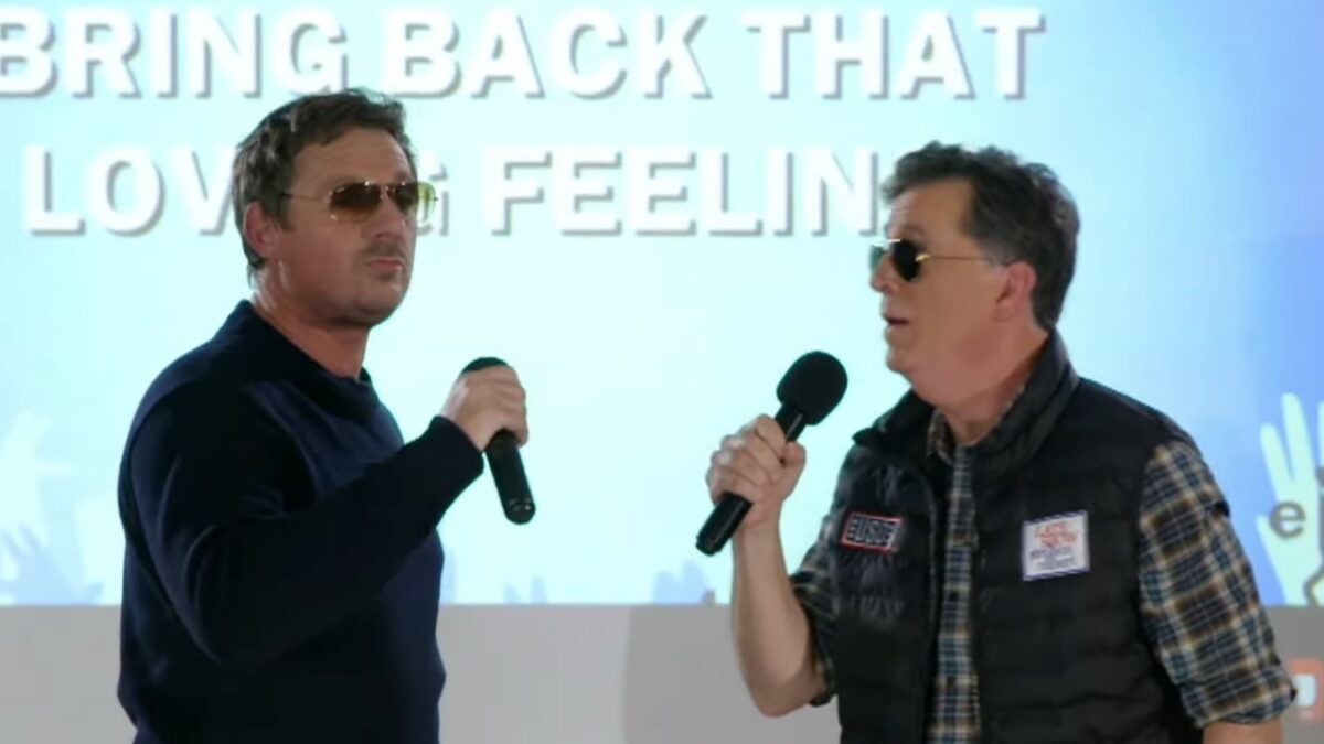 Watch Stephen Colbert & Sturgill Simpson Take Shots & Sing Karaoke With U.S. Service Members In Greenland