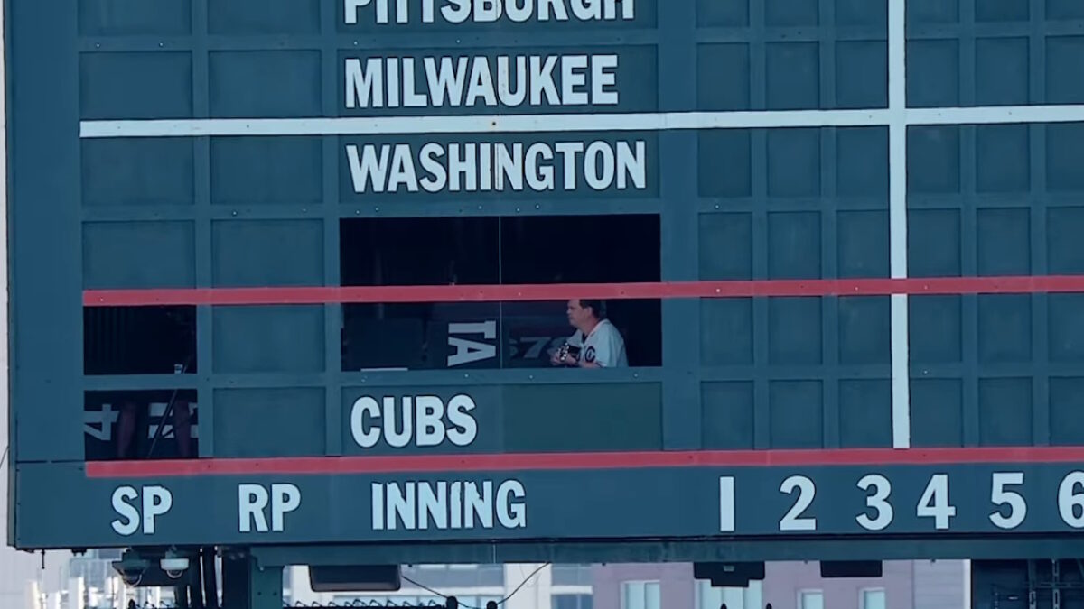 Watch Umphrey’s McGee’s Brendan Bayliss Perform Inside Wrigley Field’s Iconic Scoreboard