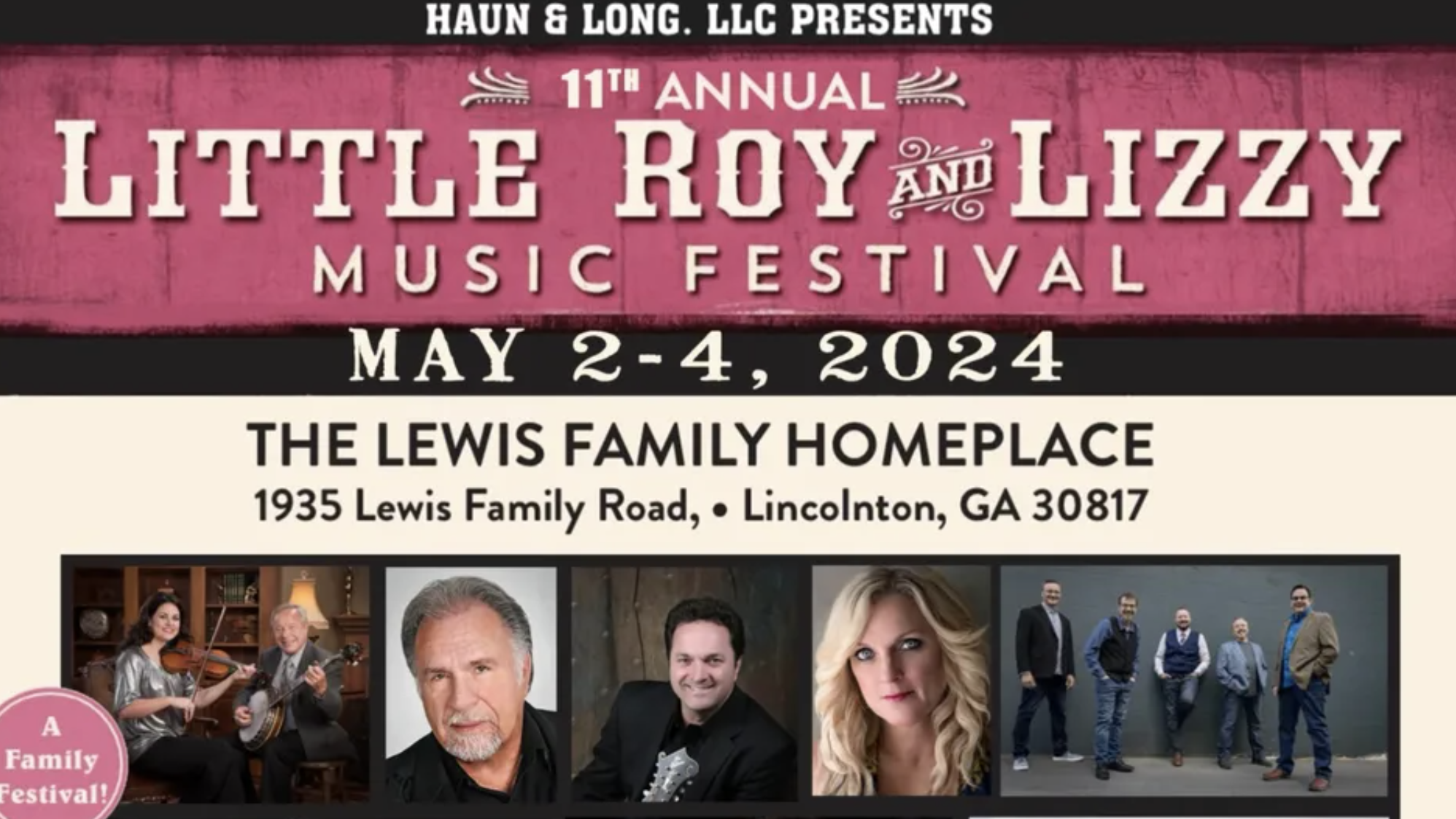 The Little Roy & Lizzy Music Festival 2024 Lineup - May 2 - 4, 2024
