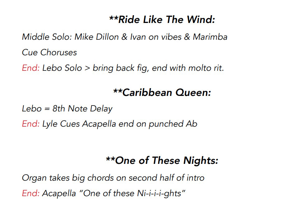 Yacht Rock Cheat Sheet