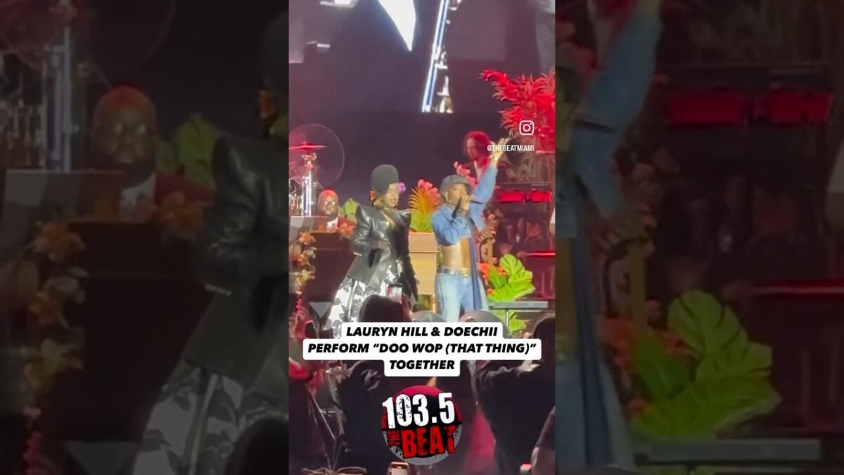 Lauryn Hill brings out Doechii to perform “Doo Wop (That Thing)” together at Jazz In The Gardens!