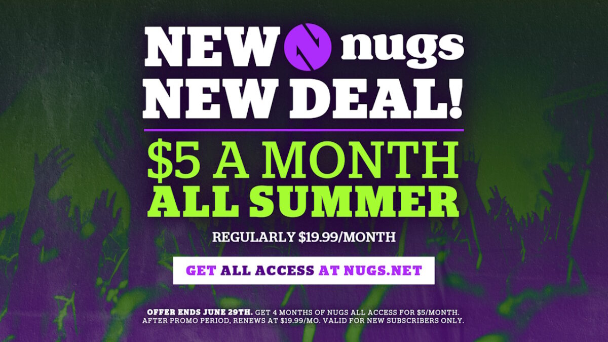 nugs Live Music Streaming Platform Launches $5 Per Month Summer Discount Promotion