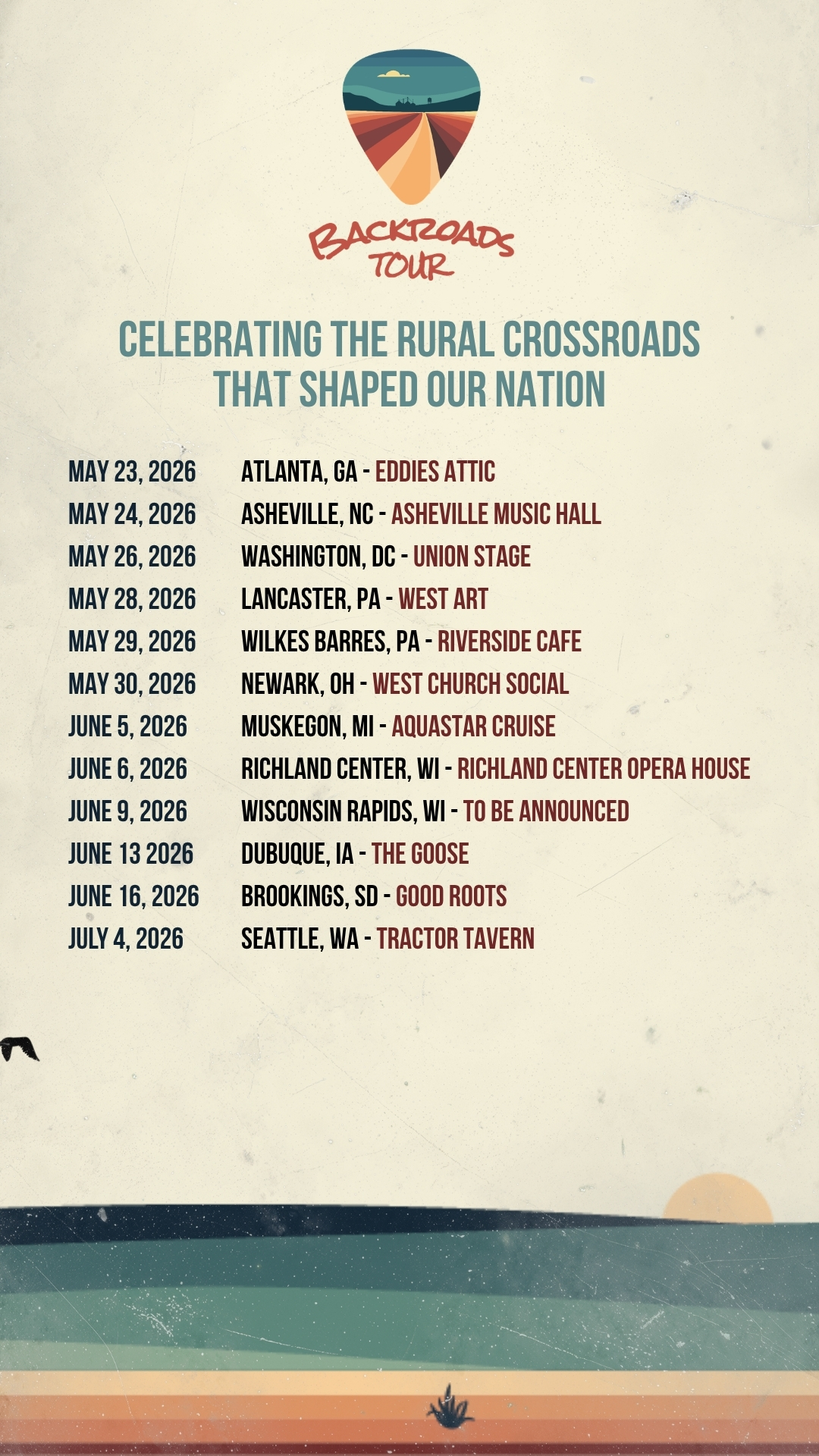 Backroads Tour Announcement Flyer
