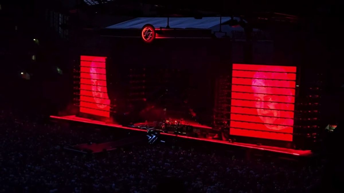 Foo Fighters performing 'I Want You (She's So Heavy)' at Liverpool Anfield Stadium, 27 June 2026