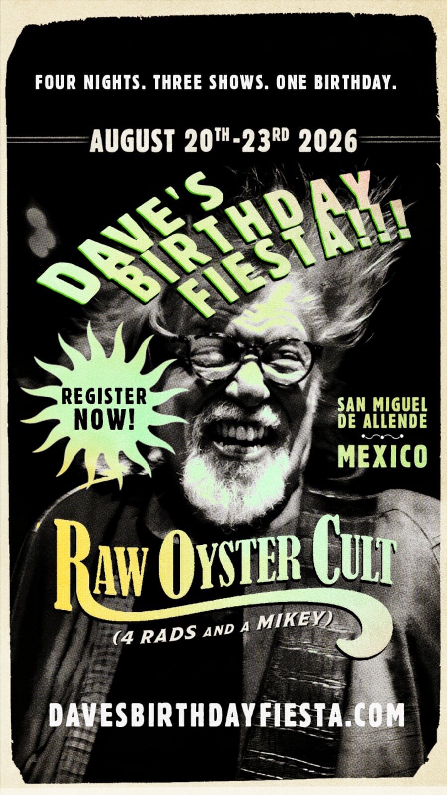 dave's birthday fiesta 2026 poster