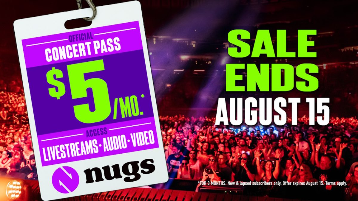 nugs Offers $5 Per Month For Live Music Streaming For A Limited Time