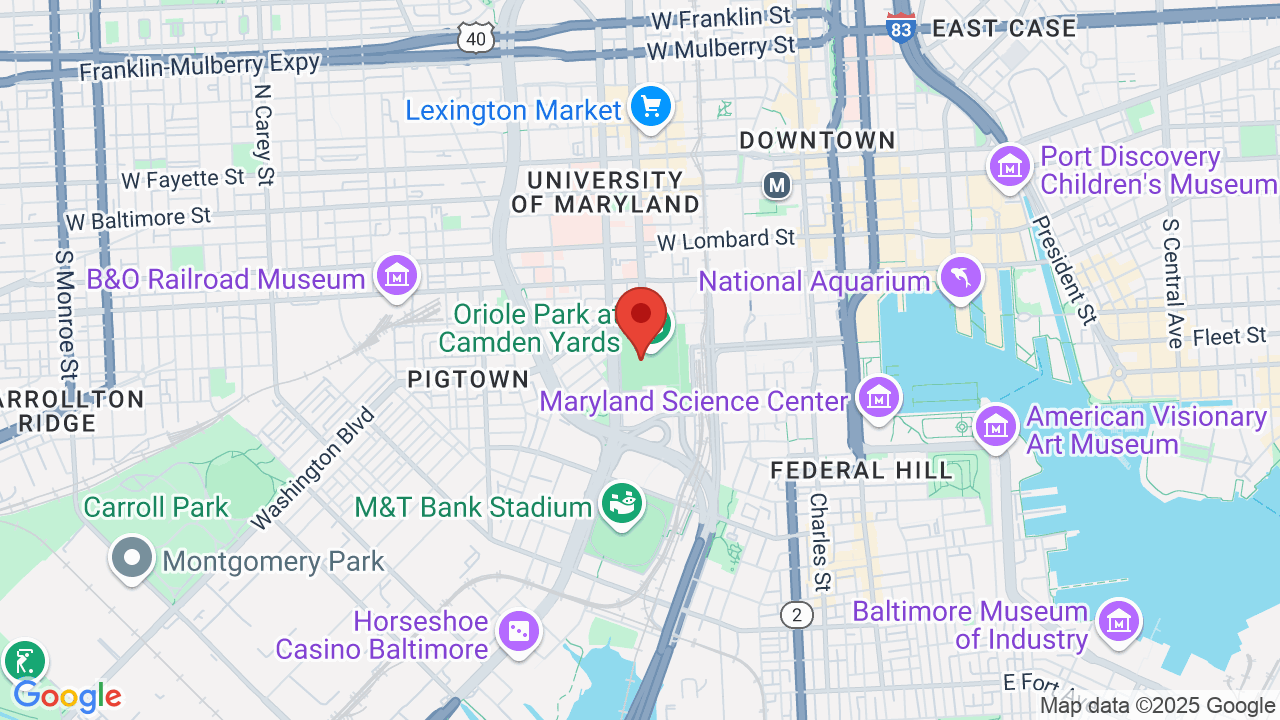 Oriole park at camden yards in baltimore md concerts tickets map