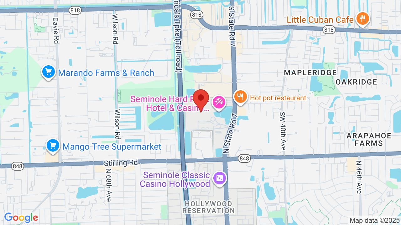 The Last Waltz 40 Tour at Seminole - Seminole Hard Rock Hotel And Casino Map Large